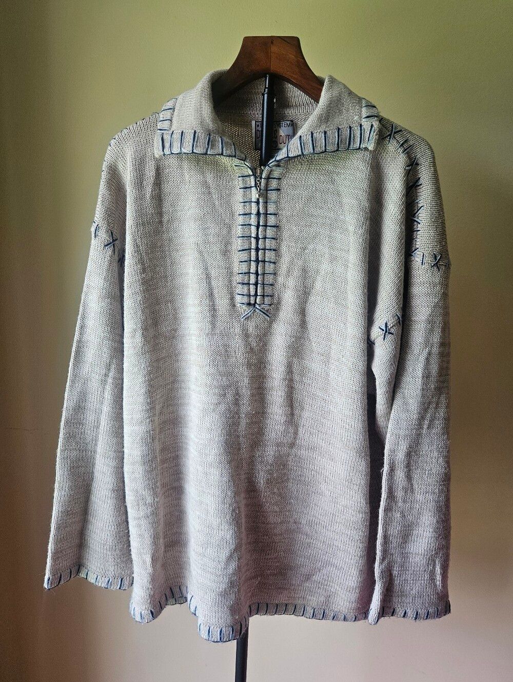 Total System Double Duty Men’s Knit Pullover Sweater with Contrast Stitching
